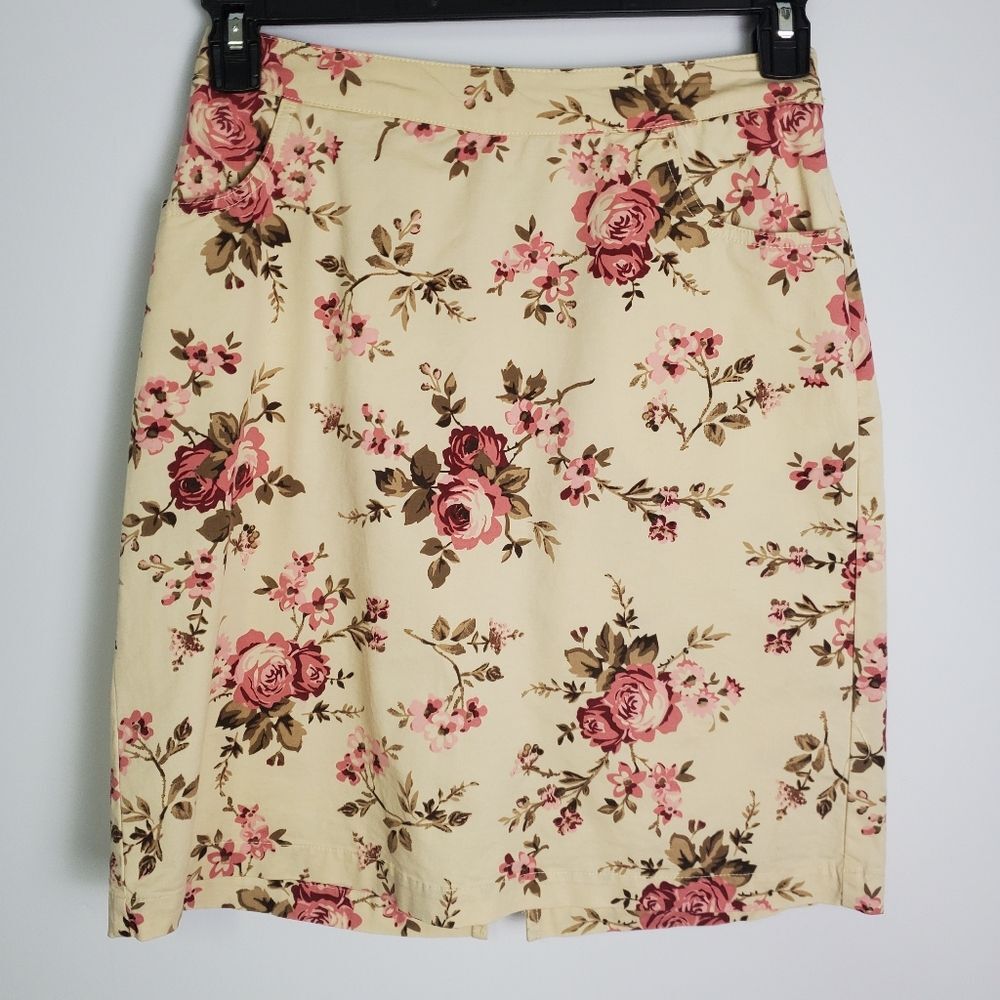 Vintage Cherokee Floral Cottagecore Midi Skirt Size 4